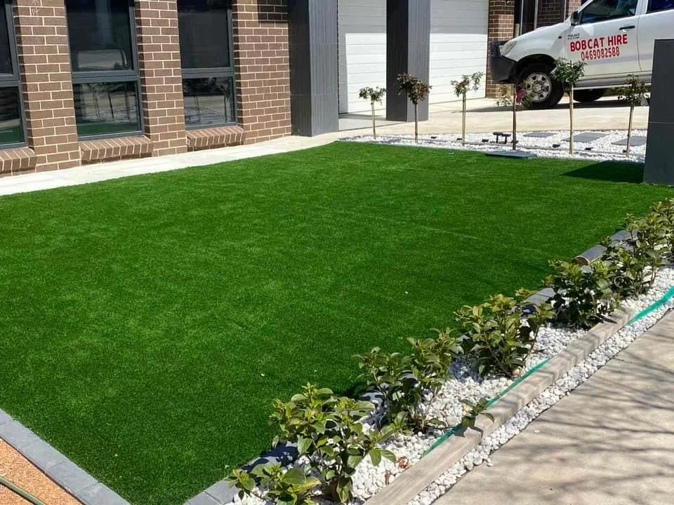 Lush garden pathway with stone steps